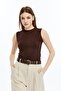 Sleeveless Bicycle Neck Body Suit Brown - 2
