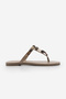 Women's Thin Strap Flip-Flops with Bohemian Stone Buckle, Casual Slippers, Marsil Mink - 3