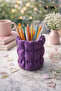 Purple Puffy Soft Textured Pen Holder 9 X 10 cm |   Desktop Organizer |   Aesthetic Office Supplies