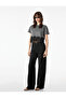 Lace Detailed Short Sleeve Crew Neck Cotton Crop T-Shirt - 2