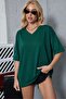 تي شيرت كبير الحجم برقبة على شكل حرف V 3VQ1