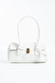 Nçs White Baguette Women's Shoulder Bag with Flap and Lock Closure - 4