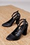 Lillian Heeled Black Satin Heeled Women's Shoes - 2