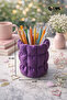 Purple Puffy Soft Textured Pen Holder 9 X 10 cm |   Desktop Organizer |   Aesthetic Office Supplies - 2