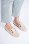 Beige Women's H Buckle Loafer Ballet Flats Daily Stylish Comfortable Slip-On Ballet Flats Women's Shoes - 3