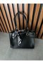 Women's Black Scarf Shawl Mini Size Handbag and Crossbody Bag with Accessories - 2