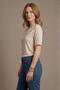 Women's Boat Neck Short Sleeve Stretchy Viscose Bodysuit Beige - 5