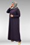 42003 Plus Size Sandy-Chiffon Dress with Stone Detail - Purple - 5