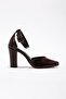 Helen Acı Kahve Shiny Detailed Heeled Shoes - 4