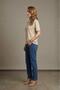 Women's Boat Neck Short Sleeve Stretchy Viscose Bodysuit Beige - 6