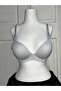 Women's Ribbed Padded and Underwired Gray Bra