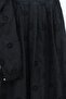 Lined Baby Collar Embroidery Detail Linen Top and Bottom Set - Black - 3