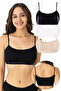 Women's Cotton in Stretch Fabric Strapless Tank Top Bustier with Removable Pads, Colorful 3-Pack