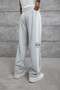 Men's Sweatpants Striped Label Detail Six Gray Oversize Baggy Loose Fit 3 Yarns Without Drawstrings - 5