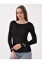 Women's Stone Embellished Long Sleeve Flexible Transparent Fabric Blouse Model - 3