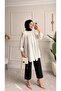 Women's Ruffle Detailed Buttoned Summer Tunic – Loose Fit Stylish Hijab Tunic (Khaki, White, Plum) - 2