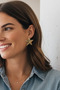 Star Stone Plated Earrings 3 cm