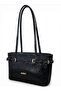 Black Shiny Look Belt Detailed Bucket Model Women's Shoulder Bag - 2