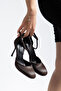 Women's Brown High Heel Round Toe Heeled Shoes - 6