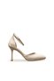 Women's Beige High Heel Round Toe Heeled Shoes - 2