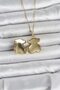 Teddy Bear Style Opening Women's Necklace with Golden Steel Chain for Elegant Necks