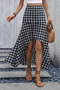 New Season Women's High Waist Patterned Long Single Jersey Skirt with Asymmetrical Detail on the Front