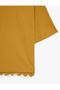 Cotton Short Sleeve Crew Neck Lace Detailed T-shirt - 4