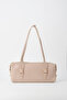 Women's Şebboy Mink Design Edged Lined Zipper Closure Baguette Handbag and Shoulder Bag - 3