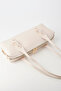 Women's Şebboy Cream Design Edged Lined Zipper Closure Baguette Handbag and Shoulder Bag - 4
