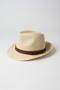 Beige Straw Summer Panama Hat with Belt Ribbon |   Men's Summer and Beach Fedora - 5