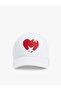 Heart Embroidered Cotton Cap Hat