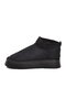 Black Fur Lined Women's Flat Boots - 4
