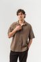 Ripple Crinkle Fabric Oversize Short Sleeve Shirt - 3