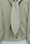 Diagonal Suit with Hidden Buttons and Scarf Detail - Stone Color - 6