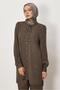 Satin Jacquard Tunic with Neck Tie 46512