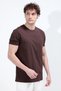 Men's Crew Neck Ornamental Label 100% Cotton T-Shirt Brown - 26Y 2020