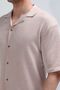 Men's Apaş Collar Short Sleeve Buttoned Shirt Beige - 26Y 1001 - 2