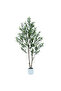 156cm Artificial Olive Trees with 50 LED,Faux Olive Tree with White Planter for Home Office Decor