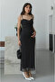 Black Polka Dot Strap Tulle Dress - 5091