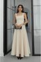 Beige Dress with Waist Tie Detail - 3333 - 2