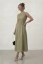 Belt Detailed Sleeveless Midi Dress - 3