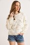 Women's White Embroidery Pompom Detailed Seasonal Knitwear Blouse Blz-19003214 - 2
