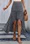 Women's High Waist Floral Print Asymmetrical Cut Long Single Jersey Skirt - 2
