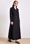 Elaborately Processed, Elastic Waist, Unlined Long Trench Coat Black 6853 - 5