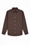 Coffee Relaxed Fit Striped Men's Shirt - 6