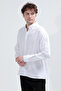 Men's Long Sleeve Buttoned 100% Cotton Shirt White - 1001 - 3