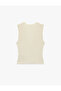 Bürümcük Fabric Slim Fit Sleeveless V-Neck Blouse - 3