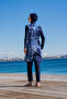 Women's Quick-Drying Flexible Zippered High-Neck Long-Sleeve Hijab Swimsuit - 2