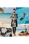 Women Muslim Modest Swimwear Islamic Burkini Two-Piece Bathing Suits Long Sleeve Full Coverage - 2