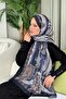 Lagoon Pattern Shawl Navy Blue - 3